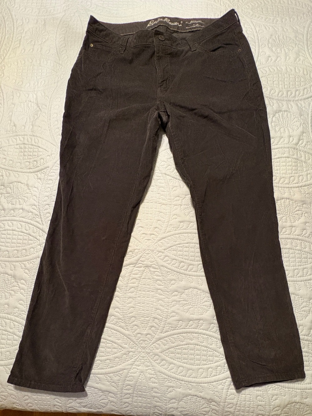 Eddie Bauer Women’s Charcoal Gray Corduroy Boyfriend Jeans